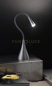 Lampada da tavolo in plastica grigio opaco metallizzato snake led 4...