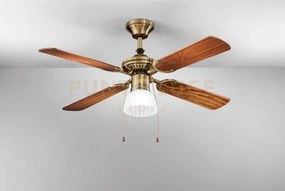 Ventilatore gemini in metallo ottone brunito 1 luce attacco e27 con...