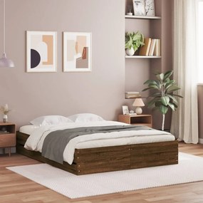 Giroletto Cassetti Rovere Marrone 140x200 Cm Legno Multistrato /