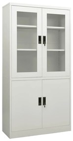 Armadio Per Ufficio Grigio Chiaro 90x40x180 Cm İn Acciaio /
