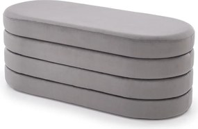 Panca CALPI in velluto grigio con contenitore – 110x46x42 cm