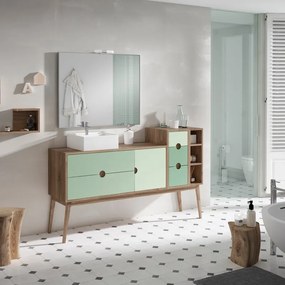 Mobile da bagno sotto lavabo VISOBATH rovere - verde L 170 x H 48 x P 45 cm, lavabo non incluso