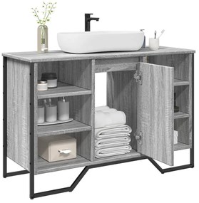 Mobile Lavabo Bagno Grigio Sonoma 91x35x60 Cm İn Truciolato /