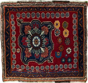 Shiraz Tappeto 60 x 60 Rosso (Iran) Annodato A Mano