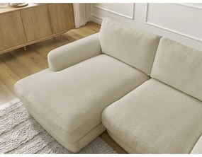 Divano angolare beige (con penisola a sinistra/con chaise lounge) con rivestimento in bouclé Leonore – Bobochic Paris