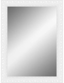 Specchio rettangolare in legno bianco 70 x 50 cm