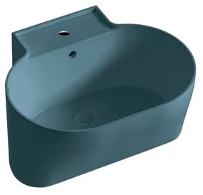 Lavabo da appoggio Tina COLAVENE ovale in ceramica L 60 x H 35 x P 50 cm petrolio opaco piletta non inclusa