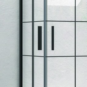 Box doccia nero 120x100 vetro a quadrati neri NICO-B1000 - KAMALU