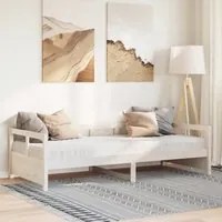 Dormeuse con Materasso Bianca 80x200 cm Legno Massello di Pino 3321048