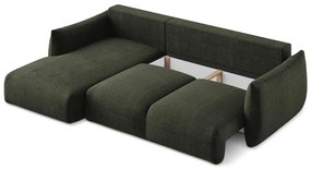 Divano angolare verde allungabile (con penisola a sinistra/con chaise lounge) Leila – Makamii
