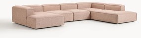 Divano ampio componibile in misto lino Lennon