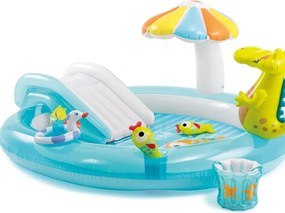 Intex - Piscina con Scivolo Alligatore per Bambini Gonfiabile Gioco da Giardino