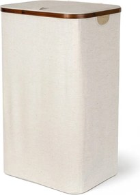 Cesta per il bucato color crema in tessuto Bamboo/Linen – Bigso