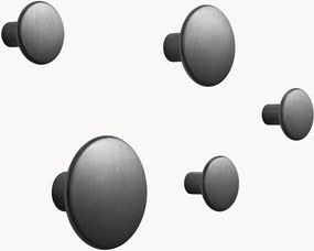 Set di 5 ganci da parete in alluminio Dots