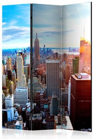 Paravento separè Alba su Manhattan - Panorama dei grattacieli a New York