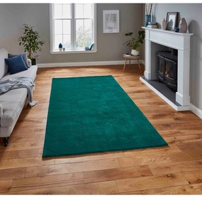 Tappeto in lana verde smeraldo , 150 x 230 cm Kasbah - Think Rugs