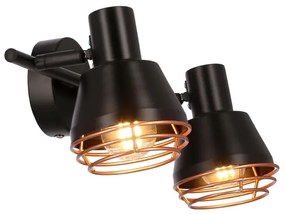 Faretto da parete NERIA 2xE14/40W/230V nero/rame