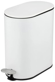 Cestino per la spazzatura bianco opaco in acciaio con pedale 5 l Collungo – Wenko