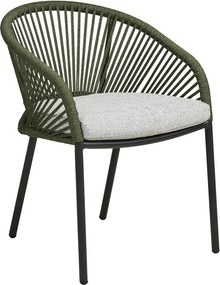 Sedia da esterno verde in metallo/in imbottito Novella – House Nordic