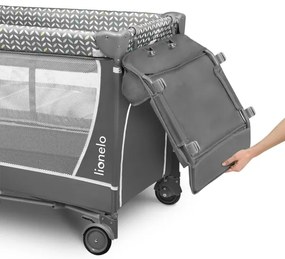 Lionelo - Lettino da viaggio FLOWER Grigio Scandi