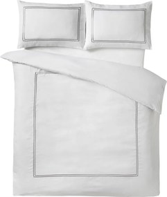 Set copripiumino e federa bianco in raso di seta per letto singolo 135x200 cm So Soft Mono Satin Stitch – Catherine Lansfield