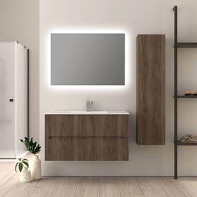 Mobile da bagno Noce 100 cm cannettato Riga