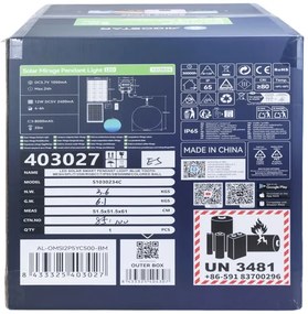 Aigostar-LED RGBW Lampadario solare MESH 35W/3,7V 8000 mAh 2700K-6500K IP65 d. 50 cm