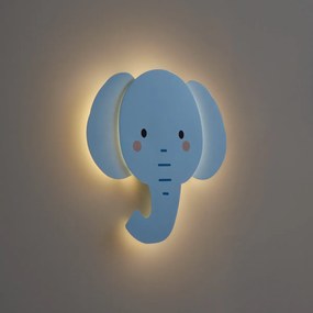 Lampada da parete per bambini blu con LED dimmerabile a 3 livelli - Ellie l'Elefante