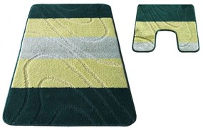 Tappetini antiscivolo verdi per il bagno 50 cm x 80 cm + 40 cm x 50 cm