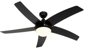 Ventilatore da soffitto smart nero con stampa legno 132cm incl. LED dimmerabile con telecomando - Cool