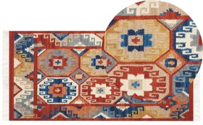 Tappeto kilim lana multicolore 80 x 150 cm LUSARAT Beliani