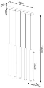 Sollux SL.1274 - Lampadario a sospensione con filo PASTELO 5xG9/8W/230V calcestruzzo