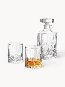 Set da whisky in cristallo con rilievo George 3 pz