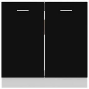 Armadio Inferiore per Lavabo Nero 80x46x81,5 cm in Truciolato