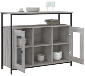 Credenza grigio sonoma 100x35x80 cm in legno multistrato