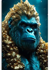Stampa su tela – Gorilla blu-oro