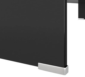Mobile/rialzo porta tv in vetro nero 100x30x13 cm