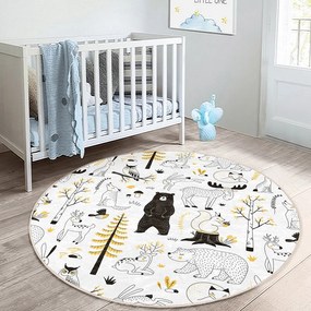 Tappeto per bambini giallo e bianco ø 120 cm Comfort - Mila Home
