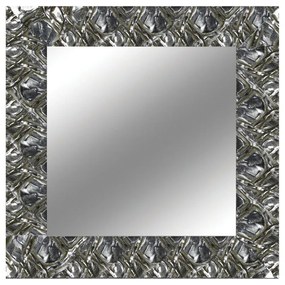 Specchio CAPUA quadrato in legno argento 99 x 99 cm