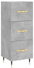 Credenza grigio cemento 34,5x34x180 cm in legno multistrato