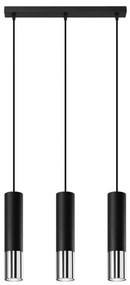 Sollux SL.0942 - Lampadario a sospensione con filo LOOPEZ 3xGU10/10W/230V nero/cromo