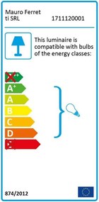 Lampada da terra bianca/dorata con paralume in vetro (altezza totale 176 cm) Glamy – Mauro Ferretti