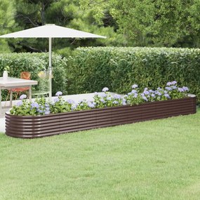 Letto Giardino Acciaio Verniciato A Polvere 440x80x36cm Marrone /