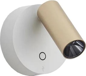 Ideal Lux - Faretto da parete LED dimmerabile ELF LED/3W/230V CRI 95 oro/bianco