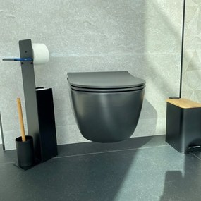 Cestino per la spazzatura nero opaco in acciaio con pedale 5 l Erik – Spirella