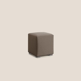 Cube pouf in tessuto morbido smacchiabile T05 marrone