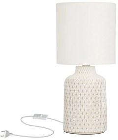 Lampada da tavolo color crema con paralume in tessuto (altezza 32 cm) Iner - Candellux Lighting