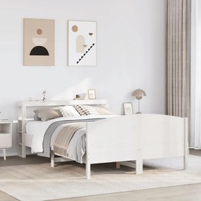 Letto Senza Materasso Bianco 140x190 Cm Legno Massello Di Pino /