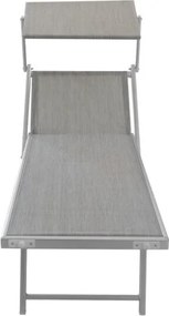 Lettino Prendisole In Alluminio E Textilene 61x186x40 Cm Pool Telo Grigio