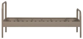 Letto singolo beige in metallo con rete inclusa 90x200 cm Mata – WOOOD